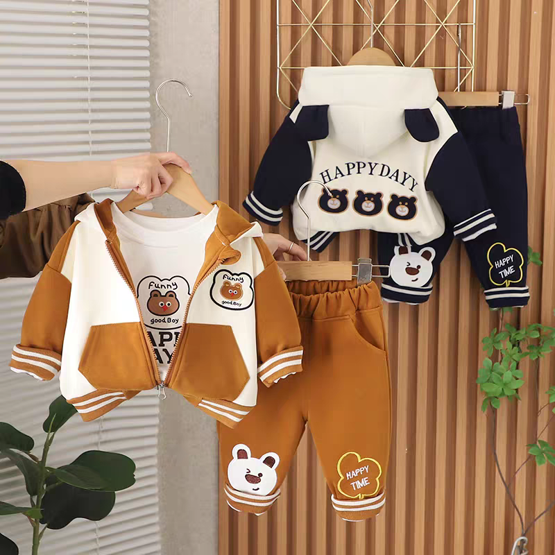 Adorable Bear Hooded Jacket or Zip-Up and Matching Comfortable Pants
