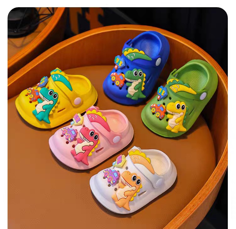 Cute Dinosaur Kids Clogs | Soft & Lightweight Baby Cartoon Sandals