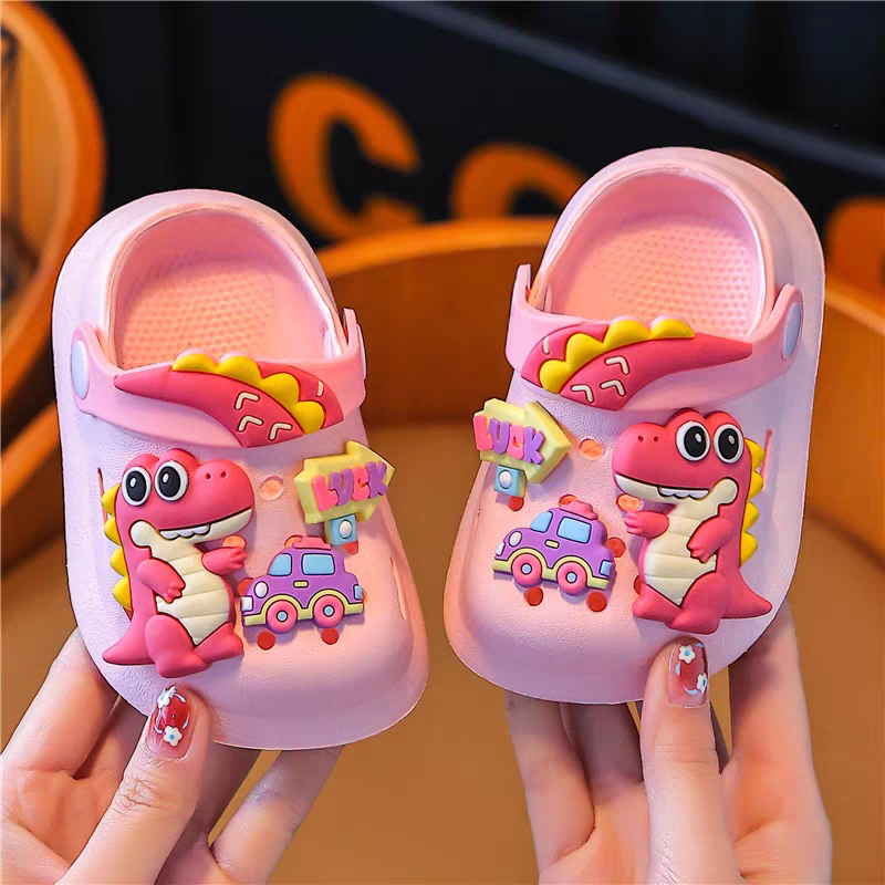 Cute Dinosaur Kids Clogs | Soft & Lightweight Baby Cartoon Sandals
