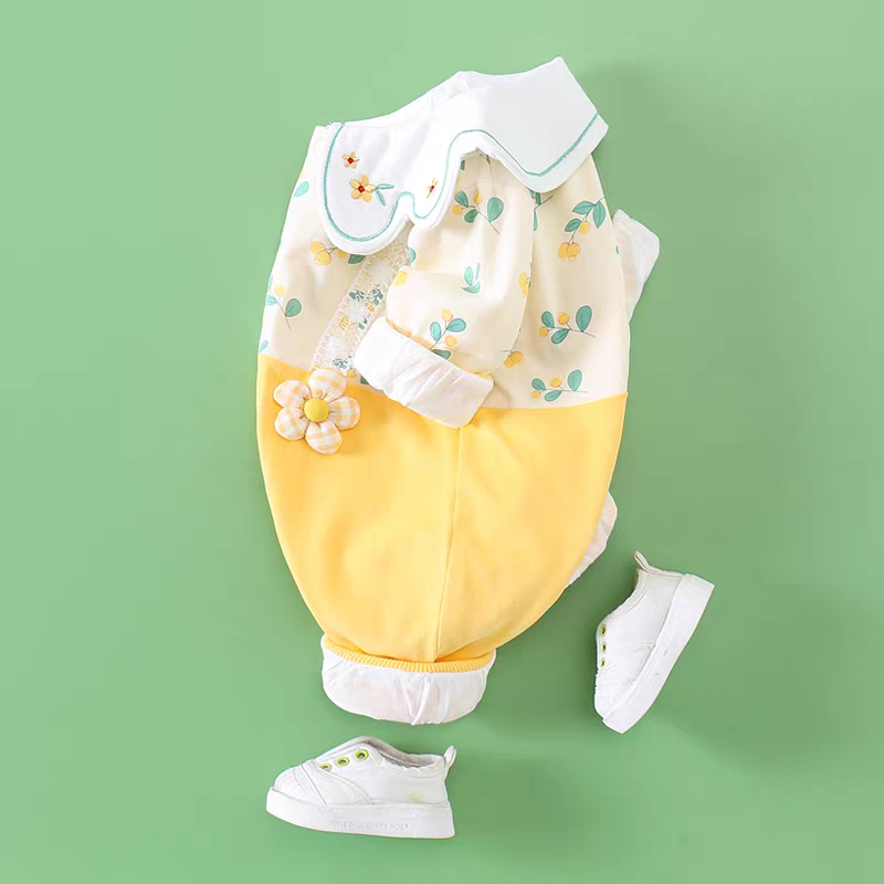 Sunshine Blossom Baby Romper – Soft Summer Floral Cotton Outfit for Girls 🌼👶