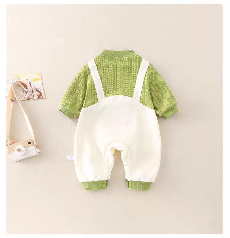 Little Frog Summer Baby Romper – Cute Green Cotton Outfit for Babies 🐸☀️
