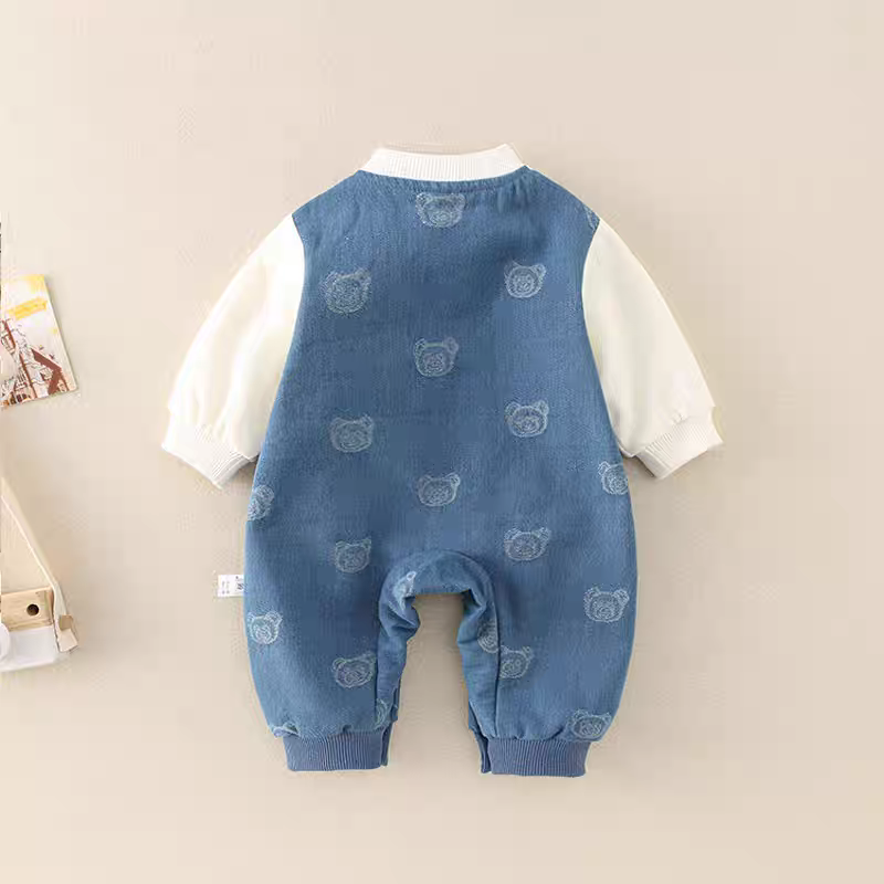 Teddy Buddy Summer Baby Romper – Cute Bear Cotton Outfit for Babies 🧸☀️